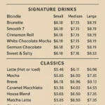 7 brew menu with prices
